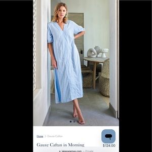 Lake Gauze Caftan in Morning Blue